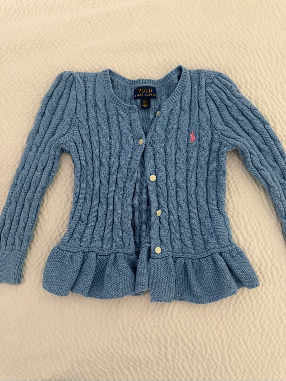 Polo by Ralph Lauren Light Blue Cable Knit Cardigan